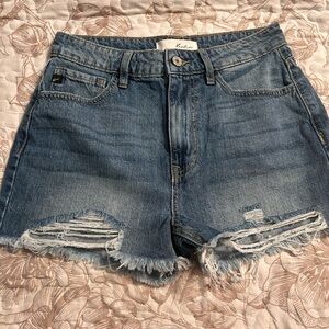 KanCan Blue Distressed Jean Shorts